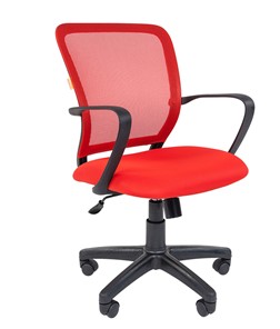 Кресло компьютерное CHAIRMAN 698 black TW-69, ткань, цвет красный в Улан-Удэ