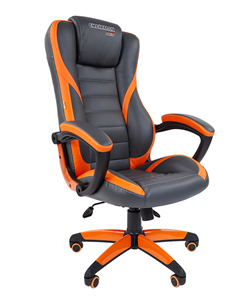 Компьютерное кресло CHAIRMAN GAME 22 эко кожа, серый/оранжевый в Улан-Удэ
