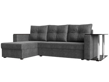 Угловой диван с оттоманкой Атланта Лайт, Серый (рогожка) в Улан-Удэ - предосмотр