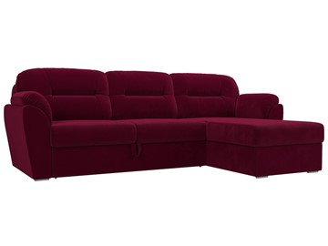 Угловой диван для гостиной Бостон, Бордовый (микровельвет) в Улан-Удэ