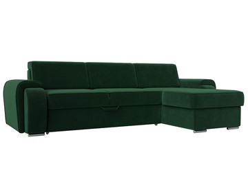Угловой раскладной диван Лига-025, Зеленый (Велюр) в Улан-Удэ
