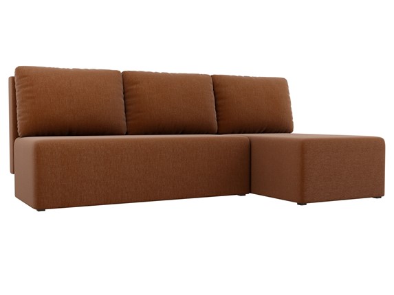 Угловой раскладной диван Поло, Коричневый (рогожка) в Улан-Удэ - изображение
