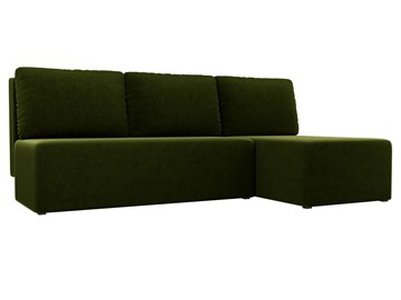 Угловой раскладной диван Поло, Зеленый (микровельвет) в Улан-Удэ