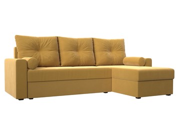 Угловой раскладной диван Верона Лайт, Желтый (микровельвет) в Улан-Удэ