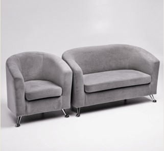 Комплект мебели Брамс  цвет серый диван 2Д + кресло в Улан-Удэ