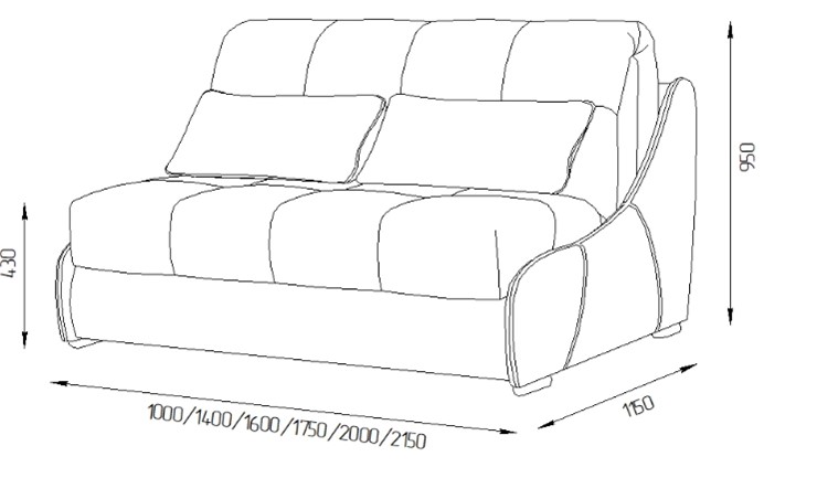 Прямой диван Токио 165 (ППУ) в Улан-Удэ - изображение 2