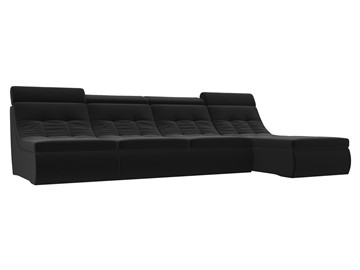 Модульный угловой диван Холидей люкс, Черный (микровельвет) в Улан-Удэ