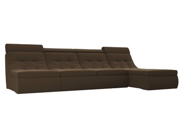 Модульный угловой диван Холидей люкс, Коричневый (микровельвет) в Улан-Удэ