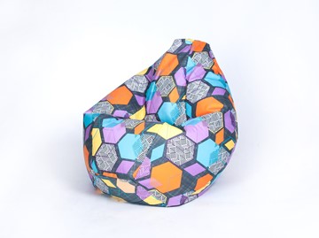 Кресло-мешок Груша среднее, велюр принт, геометрия в Улан-Удэ