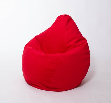 Кресло-мешок Груша большое, велюр однотон, красное в Улан-Удэ - изображение