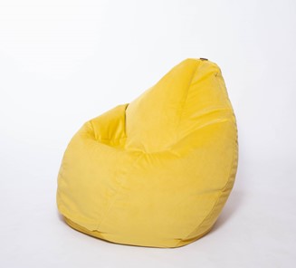Кресло-мешок Груша большое, велюр однотон, лимонное в Улан-Удэ