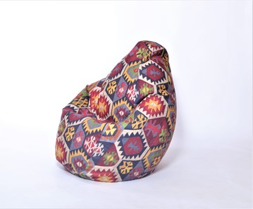 Кресло-мешок Груша среднее, велюр принт, мехико графит в Улан-Удэ