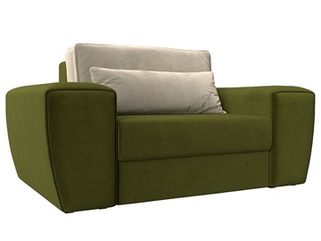 Кресло-кровать Лига-008, Зеленый\Бежевый (Микровельвет) НПБ в Улан-Удэ