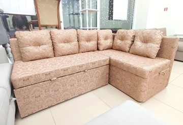 Угловой кухонный диван Яшма 1 ДУ Весь в ткани Жаккард AFINA 06 в Улан-Удэ