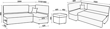 Кухонный угловой диван Нео КМ 3 с механизмом 2000*1110 в Улан-Удэ - предосмотр 20