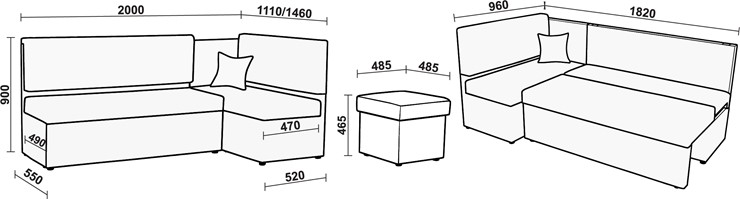 Кухонный угловой диван Нео КМ 3 с механизмом 2000*1110 в Улан-Удэ - изображение 20