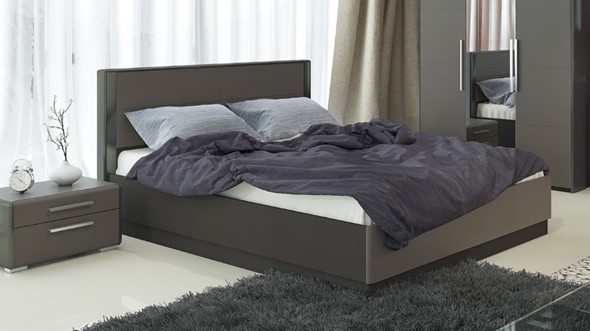 Кровать с подъемным механизмом Наоми 1600, цвет Фон серый, Джут СМ-208.01.02 в Улан-Удэ - изображение
