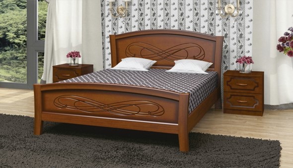 Спальная кровать Карина-16 (Орех) 140х200 в Улан-Удэ - изображение