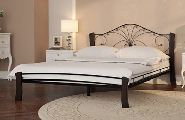 Кровать 1.5-спальная Фортуна 4 Лайт, 1200, черный/шоколад в Улан-Удэ