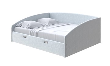 Кровать в спальню Bono 160х200, Флок (Бентлей Светло-серый) в Улан-Удэ