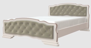 Кровать спальная Карина-10 (Дуб Молочный, светлая обивка) 160х200 в Улан-Удэ