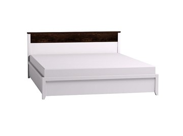 Кровать двуспальная Норвуд 31 с гибкими ламелями металл, Белый-Орех шоколадный в Улан-Удэ