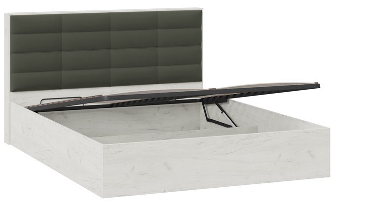 Кровать с подъемным механизмом Агата тип 1 (Дуб крафт белый, Велюр Серый) в Улан-Удэ - изображение 2