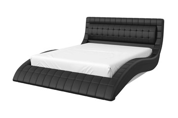 Кровать Виргиния 160х200 (кожзам черный) с основанием в Улан-Удэ