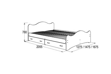 Кровать односпальная 6 с ящиками, 80х200 Венге/Млечный дуб с основанием в Улан-Удэ - предосмотр 1