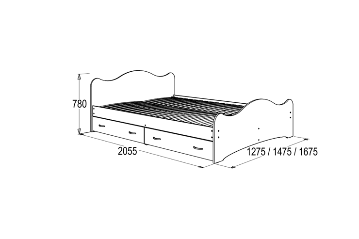 Кровать односпальная 6 с ящиками, 90х200 Венге/Млечный дуб с основанием в Улан-Удэ - изображение 1