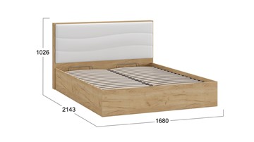 Кровать с механизмом двуспальная Миранда тип 1 (Дуб крафт золотой/Белый глянец) в Улан-Удэ - предосмотр 1