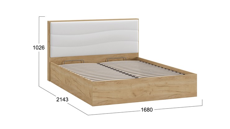 Кровать с механизмом двуспальная Миранда тип 1 (Дуб крафт золотой/Белый глянец) в Улан-Удэ - изображение 1