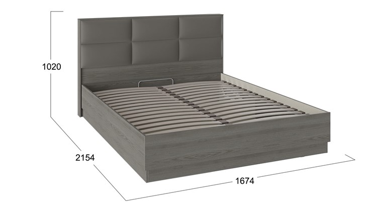 Кровать с подъемным механизмом с мягким изголовьем Либерти, Хадсон/Ткань Грей СМ-297.01.002 в Улан-Удэ - изображение 2