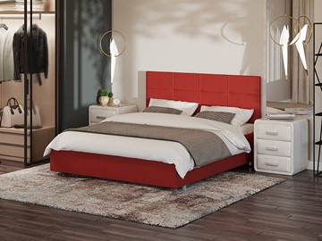 Кровать в спальню Neo 160х200, Велюр (Forest 13 Красный) в Улан-Удэ