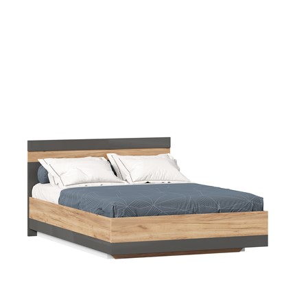 Кровать в спальню Фиджи 1400 с подъемным механизмом ЛД 659.075, Дуб золотой/Антрацит в Улан-Удэ - изображение