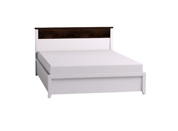 Полутороспальная кровать Норвуд 33 с гибкими ламелями металл, Белый-Орех шоколадный в Улан-Удэ