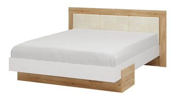 Спальная кровать Тоскана 1400 (Дуб крафт золотой/Белый поры глубокие) с основанием в Улан-Удэ
