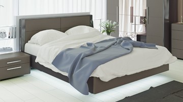 Кровать в спальню Наоми 1600, цвет Фон серый, Джут СМ-208.01.01 в Улан-Удэ