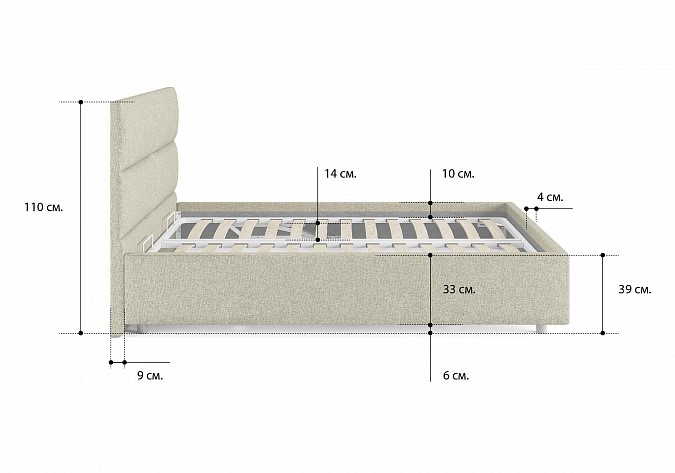 Двуспальная кровать Omega 180х190 с основанием в Улан-Удэ - изображение 2