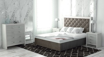 Спальная кровать Манхэттен 180х200 (с основанием), с высотой спинки - 140 см в Улан-Удэ