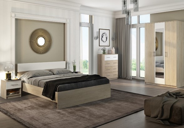 Модульная спальня Светлана, белый/дуб сонома в Улан-Удэ - изображение