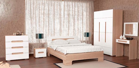 Гарнитур в спальню Некст, цвет дуб сонома/белый в Улан-Удэ - изображение