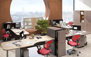 Набор мебели в офис Xten с большим шкафом для документов для 2 сотрудников в Улан-Удэ - предосмотр 5