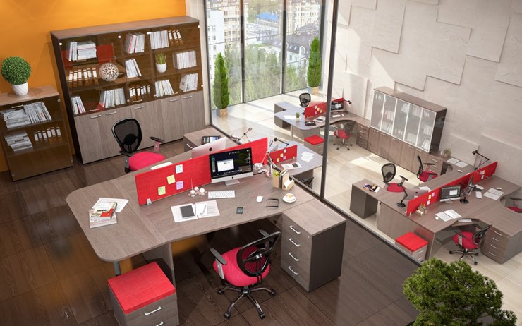 Мебель для персонала Xten для двух сотрудников с тумбочками в Улан-Удэ - изображение 3