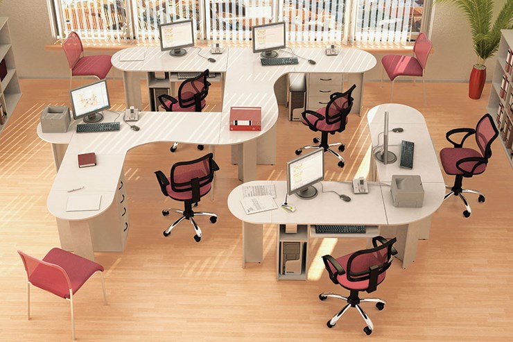 Комплект офисной мебели Классик для 5 сотрудников в Улан-Удэ - изображение
