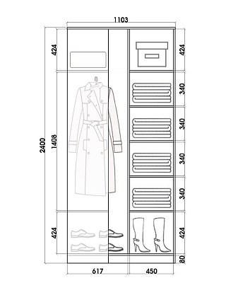 Шкаф-купе угловой Хит-У-24-4-77-28, Мишка в интерьере, Дуб сонома в Улан-Удэ - изображение 2