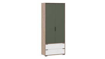 Шкаф для одежды комбинированный Лео ТД-410.07.22 (Гикори джексон/Белый матовый/Дымчатый зеленый) в Улан-Удэ