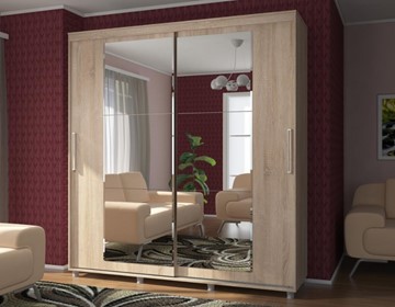 Шкаф 2-х створчатый Комфорт №12 2.0 с прямоугольными зеркалами в Улан-Удэ - предосмотр