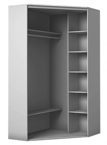 Угловой шкаф с зеркалом, ХИТ У-22-4-15, Серый структура в Улан-Удэ - предосмотр 1