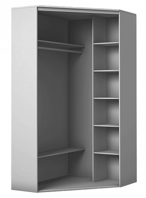 Угловой шкаф с зеркалом, ХИТ У-22-4-15, Серый структура в Улан-Удэ - изображение 1
